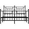 Kovový rám postele s hlavovým a nožním čelem 140 x 190 cm [353555] (Barva Černá)