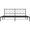 Kovový rám postele s čelem 193 x 203 cm [376232] (Barva Černá)