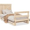 Rám postele s čelem 90 x 200 cm masivní borové dřevo [3281556] (Barva Přírodní)