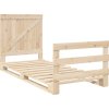 Rám postele s čelem 90 x 200 cm masivní borové dřevo [3281556] (Barva Přírodní)