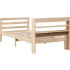 Rám postele s čelem 90 x 200 cm masivní borové dřevo [3306678] (Barva Hnědá)