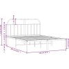 Kovový rám postele s čelem 140 x 200 cm [353685] (Barva Bílá)