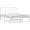 Kovový rám postele s čelem 140 x 200 cm [353685] (Barva Bílá)