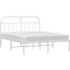 Kovový rám postele s čelem 140 x 200 cm [353685] (Barva Bílá)
