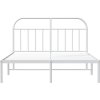 Kovový rám postele s čelem 140 x 200 cm [353685] (Barva Bílá)
