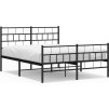 Kovový rám postele s hlavovým a nožním čelem 140 x 200 cm [355727] (Barva Bílá)