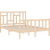 Rám postele s čelem 140 x 200 cm masivní dřevo [3193141] (Barva Přírodní)