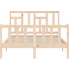Rám postele s čelem 140 x 200 cm masivní dřevo [3193141] (Barva Přírodní)