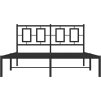 Kovový rám postele s čelem 140 x 190 cm [374241] (Barva Černá)