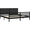 Rám postele s čelem 200 x 200 cm masivní dřevo [3195050] (Barva Černá)