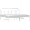 Kovový rám postele s čelem 200 x 200 cm [353691] (Barva Bílá)