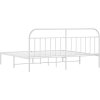 Kovový rám postele s čelem 200 x 200 cm [353691] (Barva Bílá)