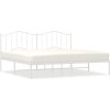 Kovový rám postele s čelem 193 x 203 cm [373844] (Barva Bílá)