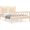 Rám postele s čelem 140 x 200 cm masivní dřevo [3192166] (Barva Přírodní)