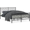 Kovový rám postele s hlavovým a nožním čelem 135 x 190 cm [374454] (Barva Černá)