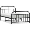 Kovový rám postele s hlavovým a nožním čelem 120 x 190 cm [353650] (Barva Černá)