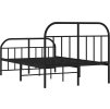 Kovový rám postele s hlavovým a nožním čelem 120 x 190 cm [353650] (Barva Černá)