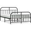 Kovový rám postele s hlavovým a nožním čelem 140 x 200 cm [353654] (Barva Černá)