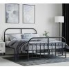 Kovový rám postele s hlavovým a nožním čelem 140 x 200 cm [353654] (Barva Černá)