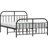 Kovový rám postele s hlavovým a nožním čelem 140 x 200 cm [353654] (Barva Černá)