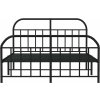 Kovový rám postele s hlavovým a nožním čelem 140 x 200 cm [353654] (Barva Černá)