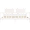 Rám postele s čelem 200 x 200 cm masivní dřevo [3192187] (Barva Bílá)