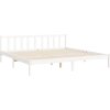 Rám postele s čelem 200 x 200 cm masivní dřevo [3192187] (Barva Bílá)