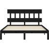 Rám postele s čelem King Size masivní dřevo [3193605] (Barva Černá)