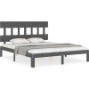 Rám postele s čelem King Size masivní dřevo [3193605] (Barva Černá)