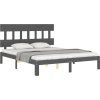 Rám postele s čelem King Size masivní dřevo [3193605] (Barva Černá)