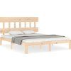 Rám postele s čelem King Size masivní dřevo [3193605] (Barva Černá)