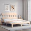 Rám postele s čelem King Size masivní dřevo [3193605] (Barva Černá)