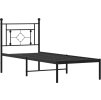 Kovový rám postele bez matrace s čelem 75 x 190 cm [374329] (Barva Černá)