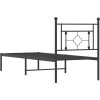 Kovový rám postele bez matrace s čelem 75 x 190 cm [374329] (Barva Černá)