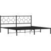Kovový rám postele s čelem 200 x 200 cm [376233] (Barva Černá)