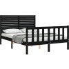 Rám postele s čelem Double masivní dřevo [3193185] (Barva Černá)