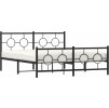 Kovový rám postele s hlavovým a nožním čelem 150 x 200 cm [376246] (Barva Černá)