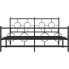 Kovový rám postele s hlavovým a nožním čelem 150 x 200 cm [376246] (Barva Černá)