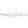 Kovový rám postele s hlavovým a nožním čelem 193 x 203 cm [373911] (Barva Černá)