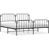 Kovový rám postele s hlavovým a nožním čelem 193 x 203 cm [373911] (Barva Černá)