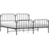Kovový rám postele s hlavovým a nožním čelem 193 x 203 cm [373911] (Barva Černá)