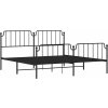 Kovový rám postele s hlavovým a nožním čelem 193 x 203 cm [373911] (Barva Černá)