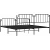 Kovový rám postele s hlavovým a nožním čelem 193 x 203 cm [373911] (Barva Černá)