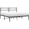 Kovový rám postele s čelem 140 x 190 cm [372277] (Barva Černá)