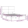 Rám postele s čelem 140 x 200 cm masivní dřevo [3193664] (Barva medová hnědá)