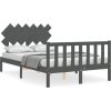Rám postele s čelem Small Double masivní dřevo [3193438] (Barva Šedá)