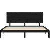 Rám postele s čelem 200 x 200 cm masivní dřevo [3193685] (Barva Černá)