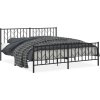 Kovový rám postele s hlavovým a nožním čelem 183 x 213 cm [374460] (Barva Černá)
