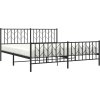 Kovový rám postele s hlavovým a nožním čelem 183 x 213 cm [374460] (Barva Černá)