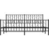 Kovový rám postele s hlavovým a nožním čelem 183 x 213 cm [374460] (Barva Černá)